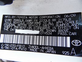 2010 Toyota Prius White 1.8L AT #Z22102